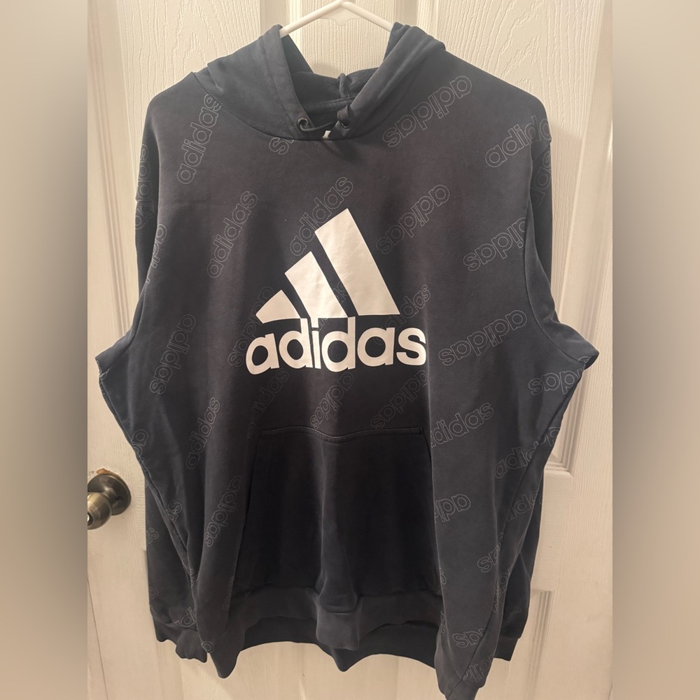 Adidas Charcoal Hoodie with White Logo